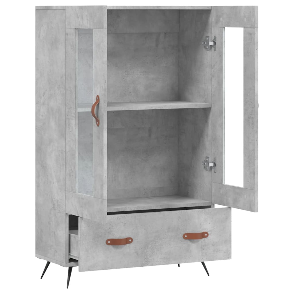 vidaXL Wysoka szafka, szarość betonu, 69,5x31x115 cm