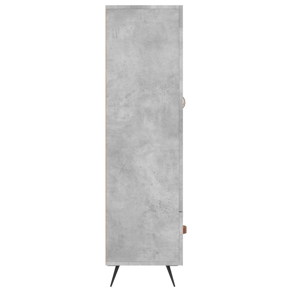 vidaXL Wysoka szafka, szarość betonu, 69,5x31x115 cm