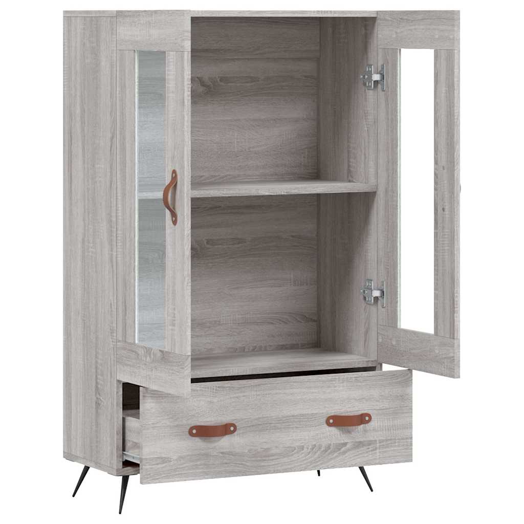 vidaXL Wysoka szafka, szary dąb sonoma, 69,5x31x115 cm