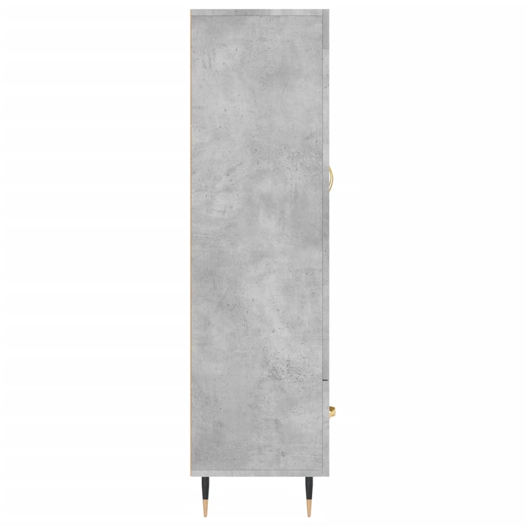 vidaXL Wysoka szafka, szarość betonu, 69,5x31x115 cm