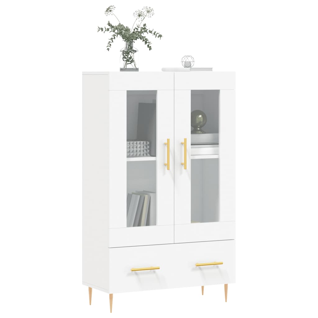 vidaXL Wysoka szafka, biała, 69,5x31x115 cm, materiał drewnopochodny