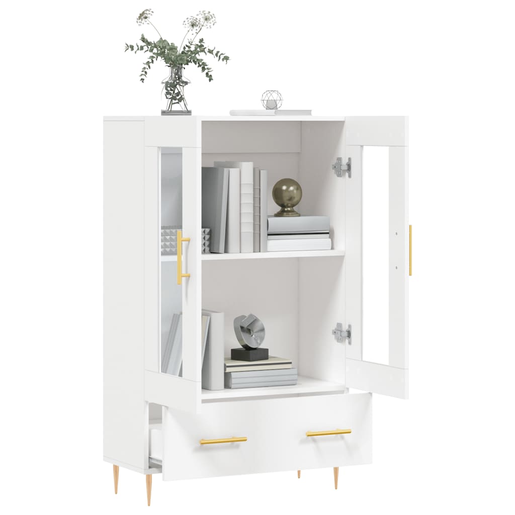 vidaXL Wysoka szafka, biała, 69,5x31x115 cm, materiał drewnopochodny