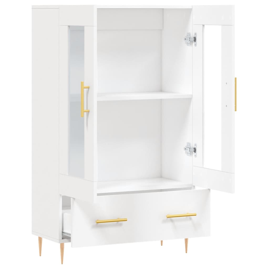 vidaXL Wysoka szafka, biała, 69,5x31x115 cm, materiał drewnopochodny