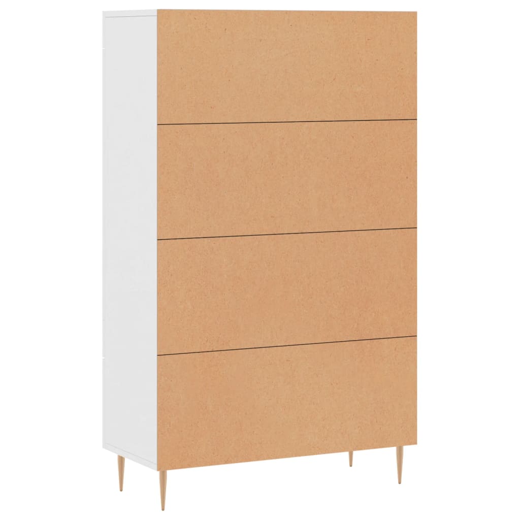 vidaXL Wysoka szafka, biała, 69,5x31x115 cm, materiał drewnopochodny