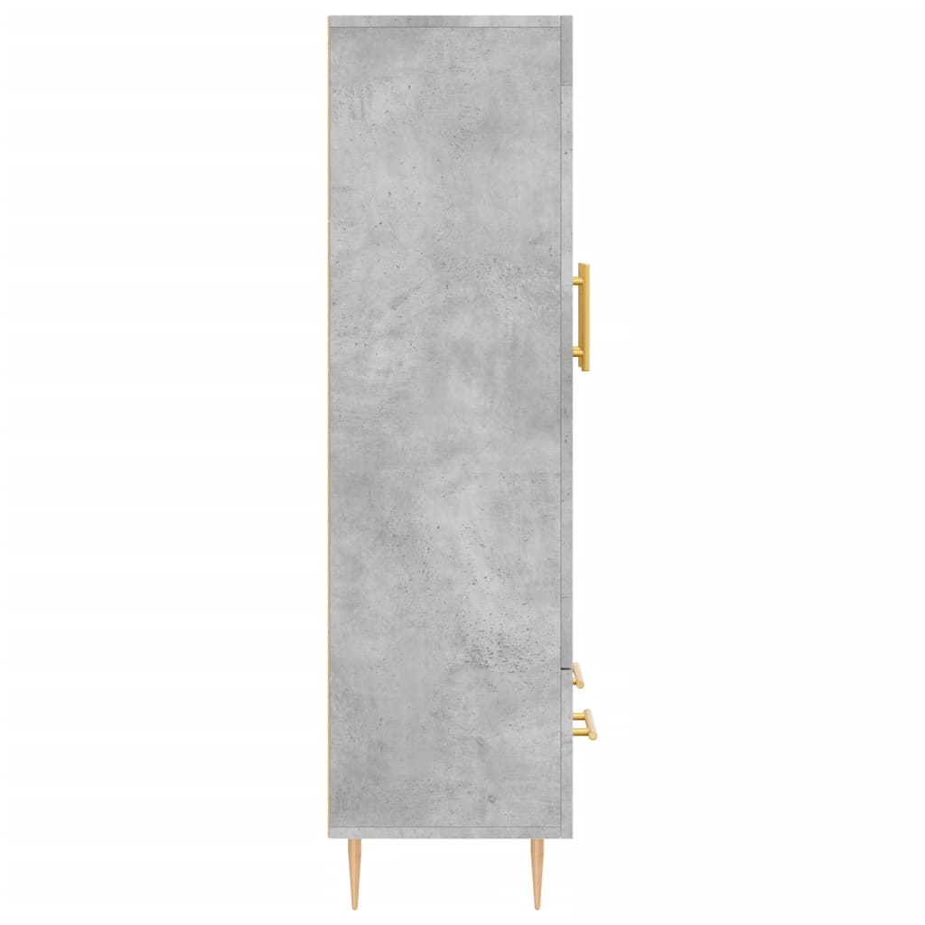 vidaXL Wysoka szafka, szarość betonu, 69,5x31x115 cm