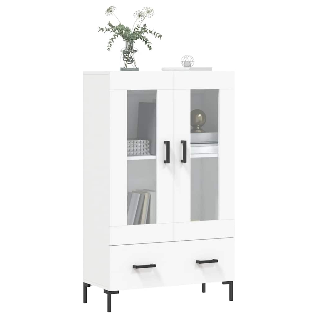 vidaXL Wysoka szafka, biała, 69,5x31x115 cm, materiał drewnopochodny
