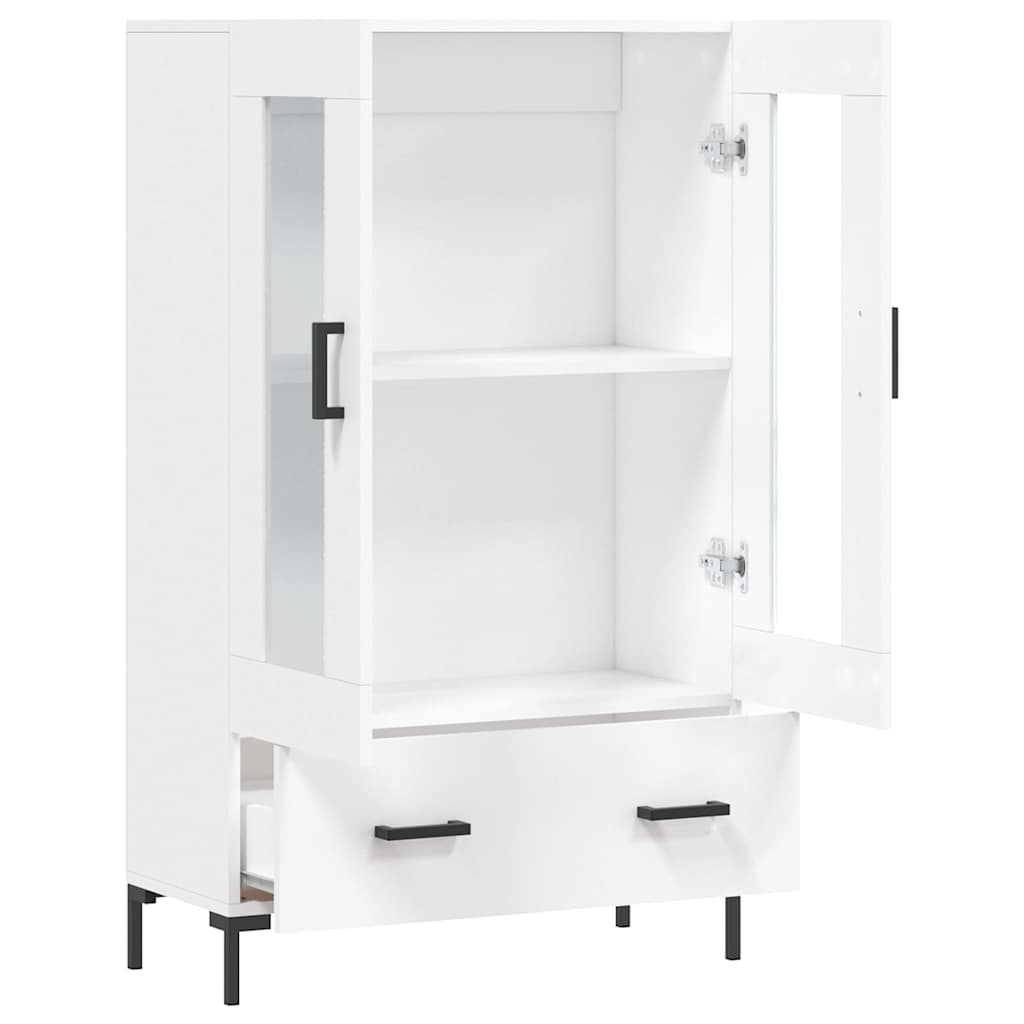 vidaXL Wysoka szafka, biała, 69,5x31x115 cm, materiał drewnopochodny