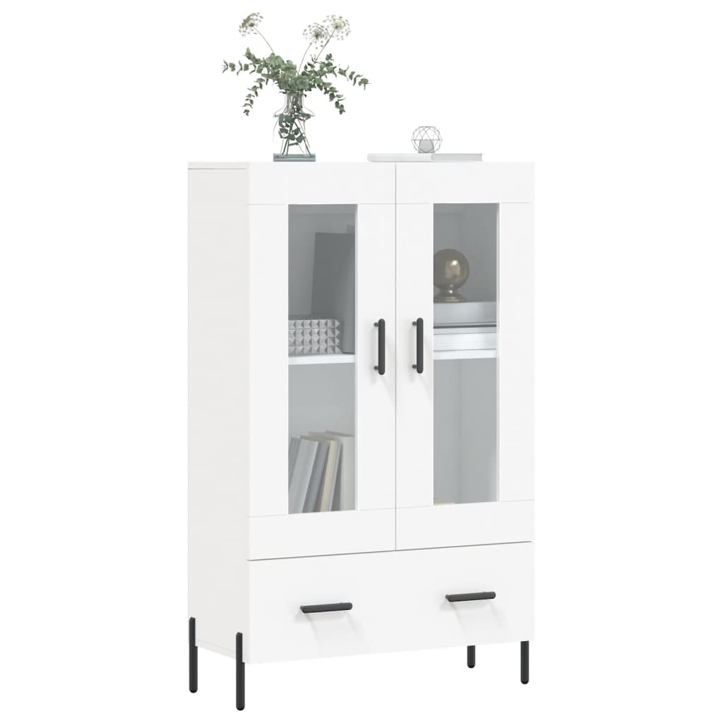 vidaXL Wysoka szafka, biała, 69,5x31x115 cm, materiał drewnopochodny