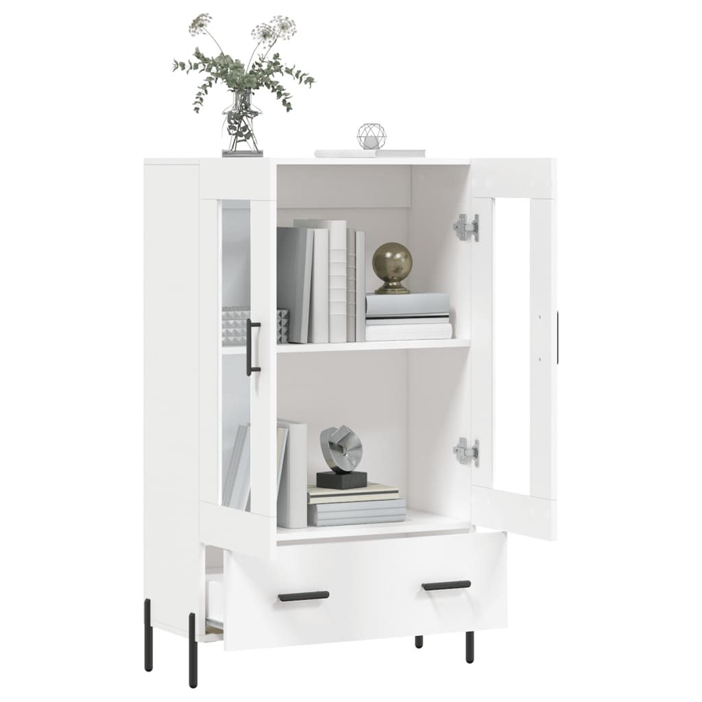 vidaXL Wysoka szafka, biała, 69,5x31x115 cm, materiał drewnopochodny