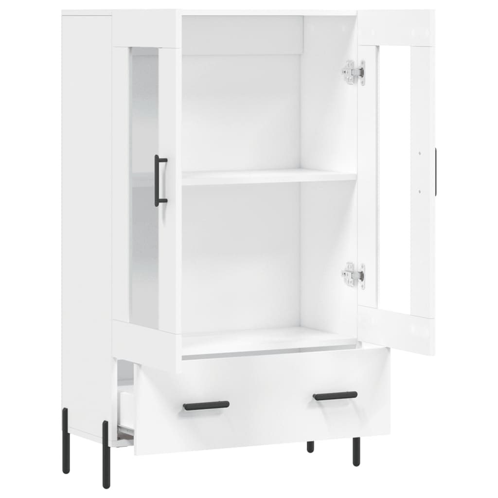 vidaXL Wysoka szafka, biała, 69,5x31x115 cm, materiał drewnopochodny
