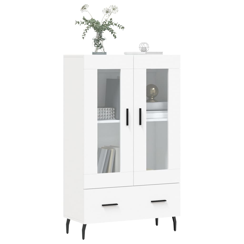 vidaXL Wysoka szafka, biała, 69,5x31x115 cm, materiał drewnopochodny