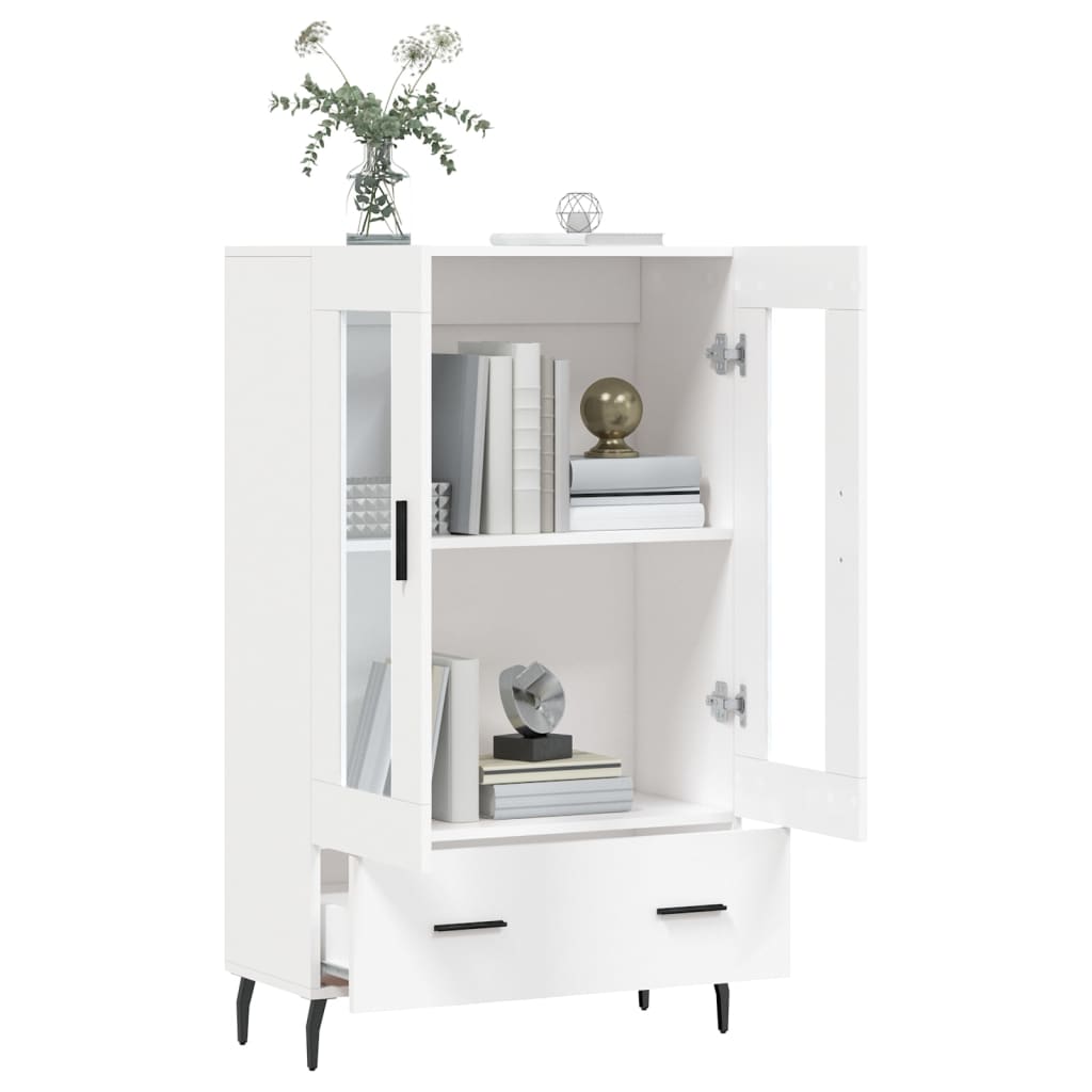 vidaXL Wysoka szafka, biała, 69,5x31x115 cm, materiał drewnopochodny