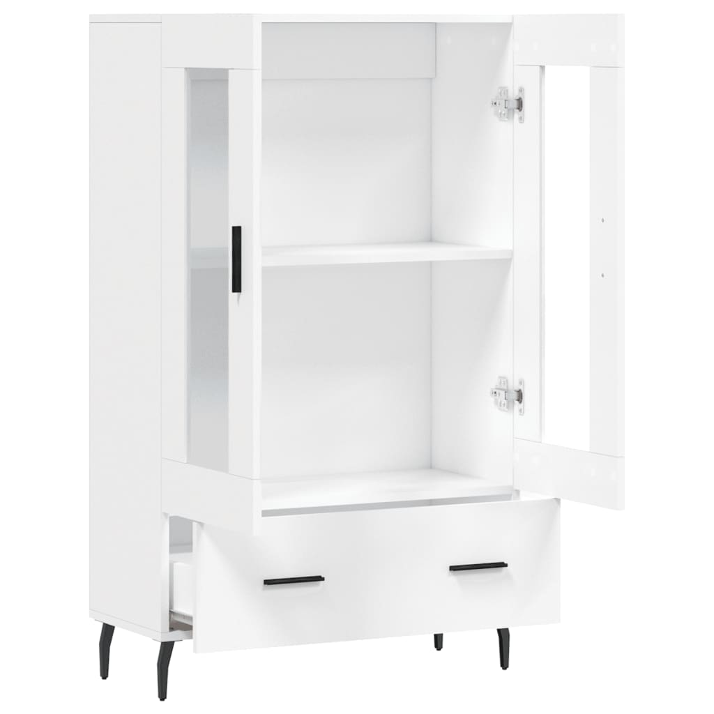 vidaXL Wysoka szafka, biała, 69,5x31x115 cm, materiał drewnopochodny