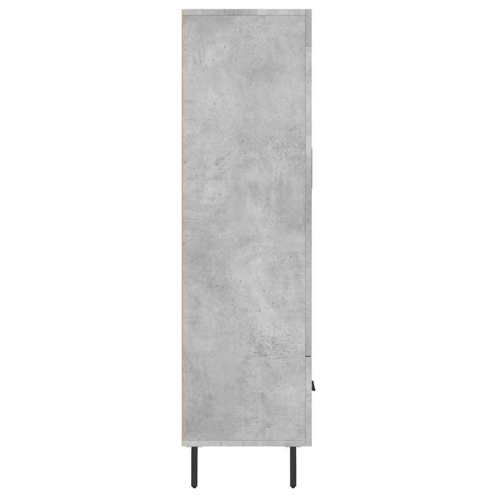 vidaXL Wysoka szafka, szarość betonu, 69,5x31x115 cm