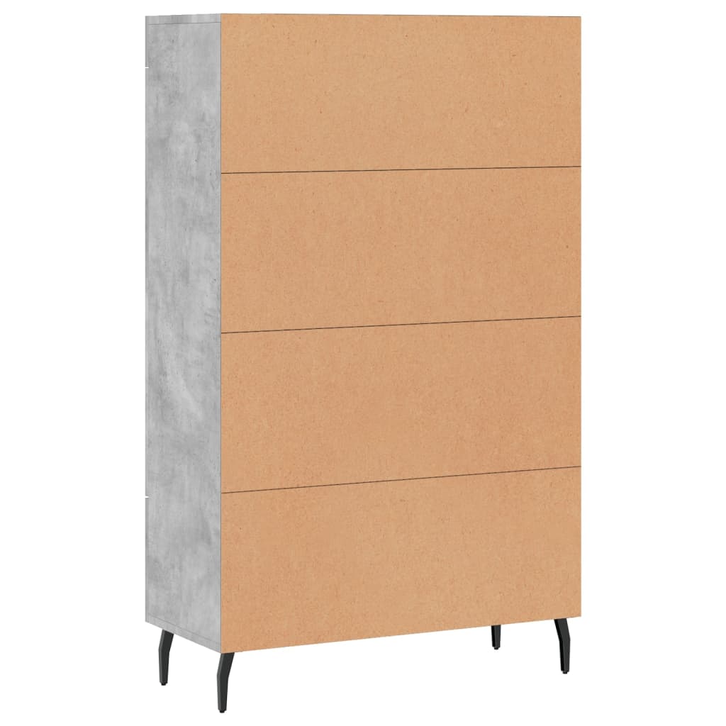 vidaXL Wysoka szafka, szarość betonu, 69,5x31x115 cm
