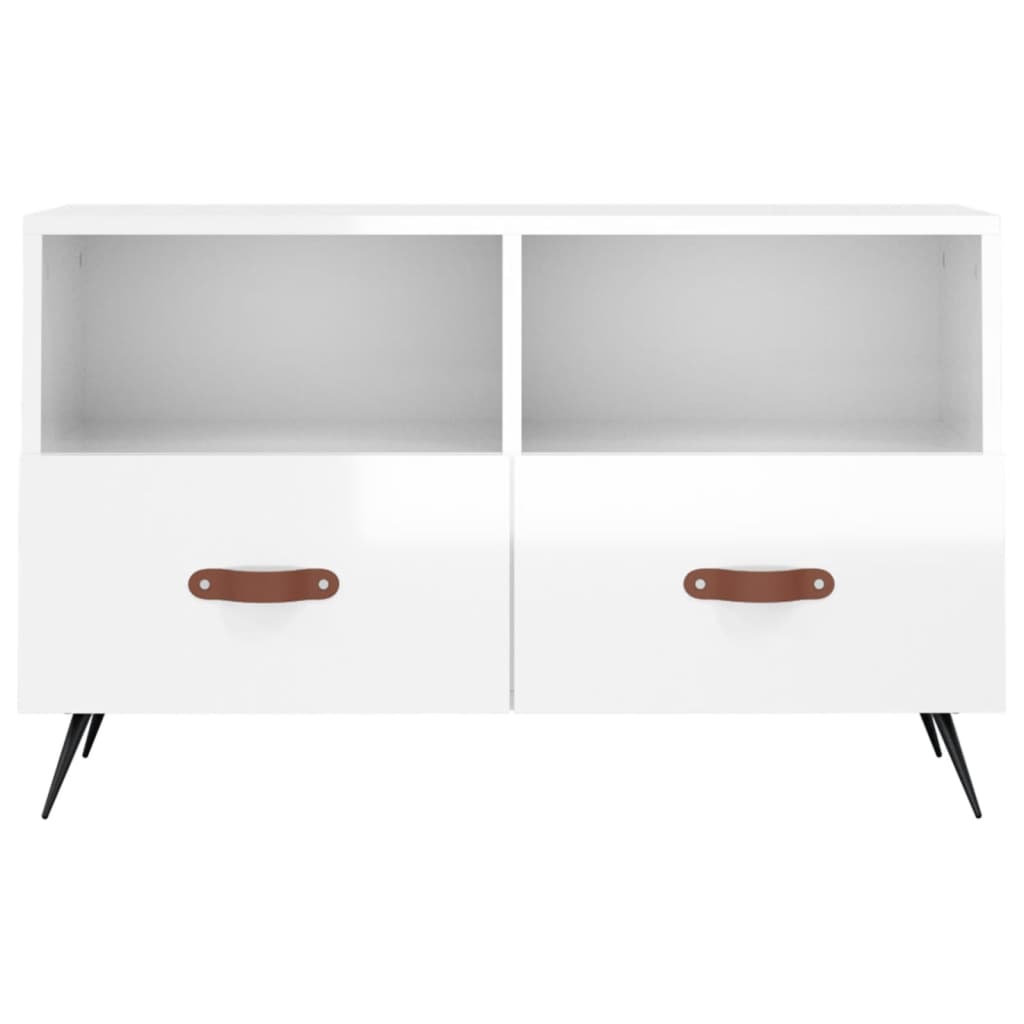 vidaXL Szafka pod TV, biała, wysoki połysk, 80x36x50 cm