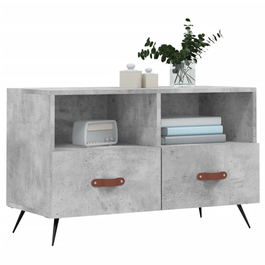 vidaXL Szafka pod TV, szarość betonu, 80x36x50 cm