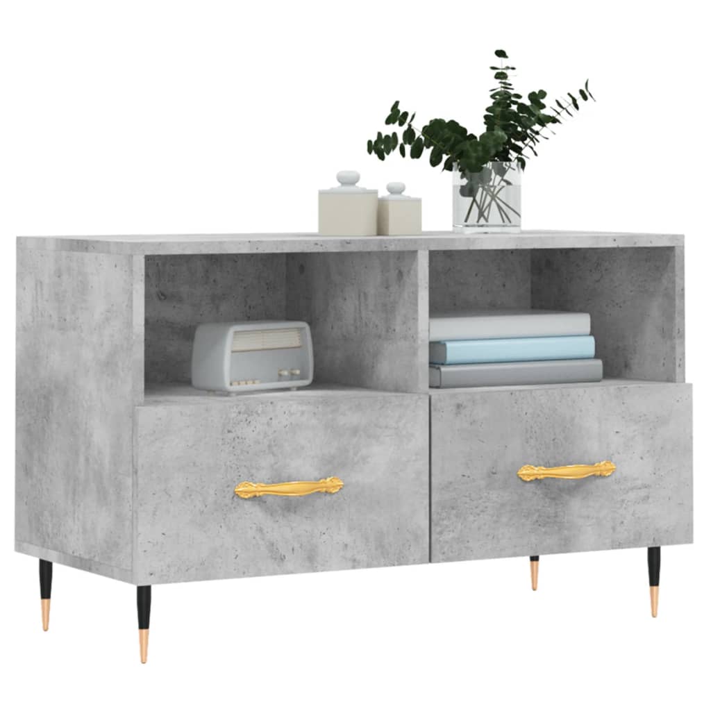 vidaXL Szafka pod TV, szarość betonu, 80x36x50 cm
