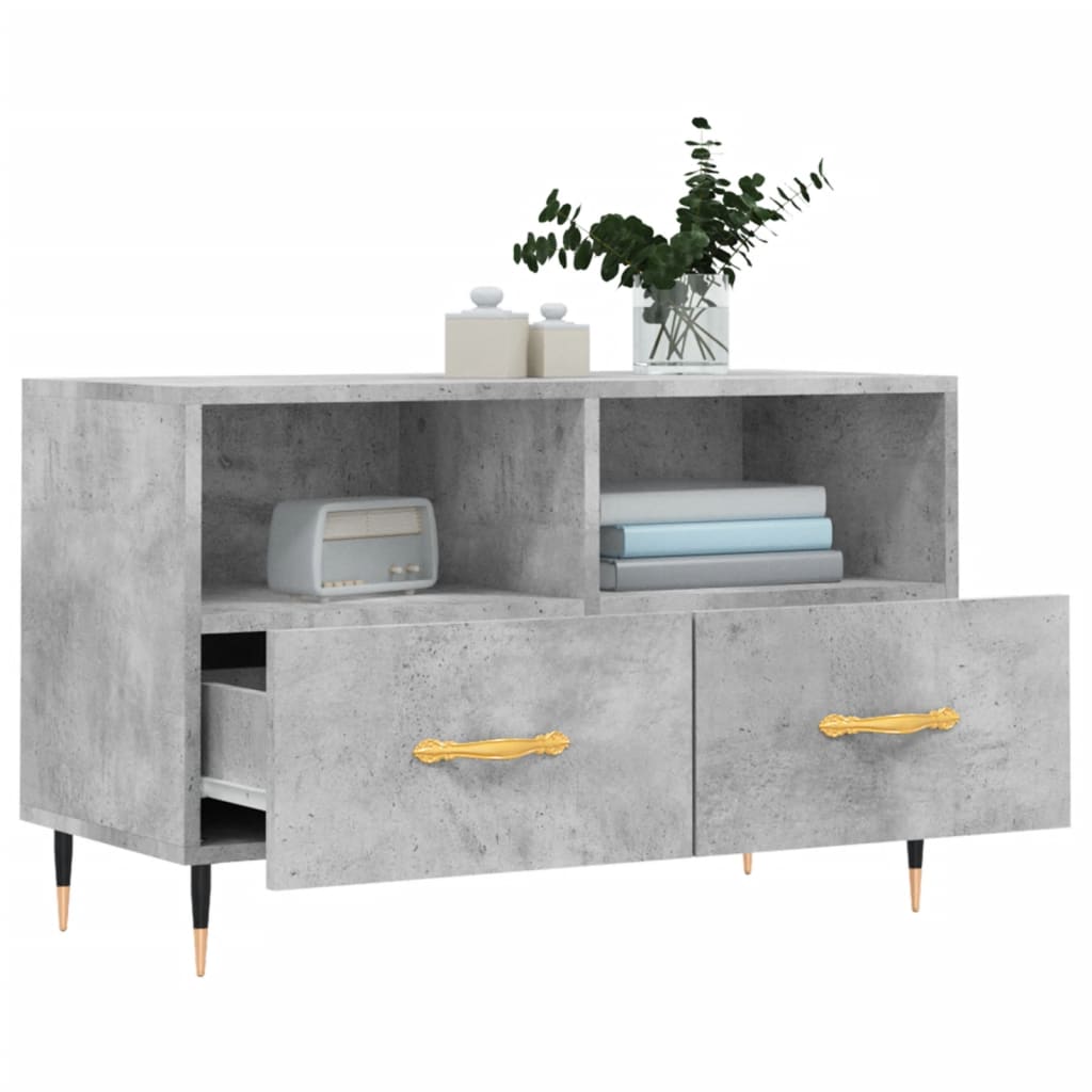 vidaXL Szafka pod TV, szarość betonu, 80x36x50 cm