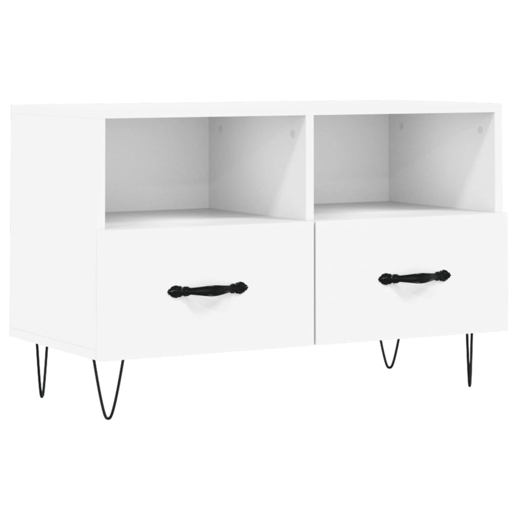 vidaXL Szafka pod TV, biała, 80x36x50 cm, materiał drewnopochodny