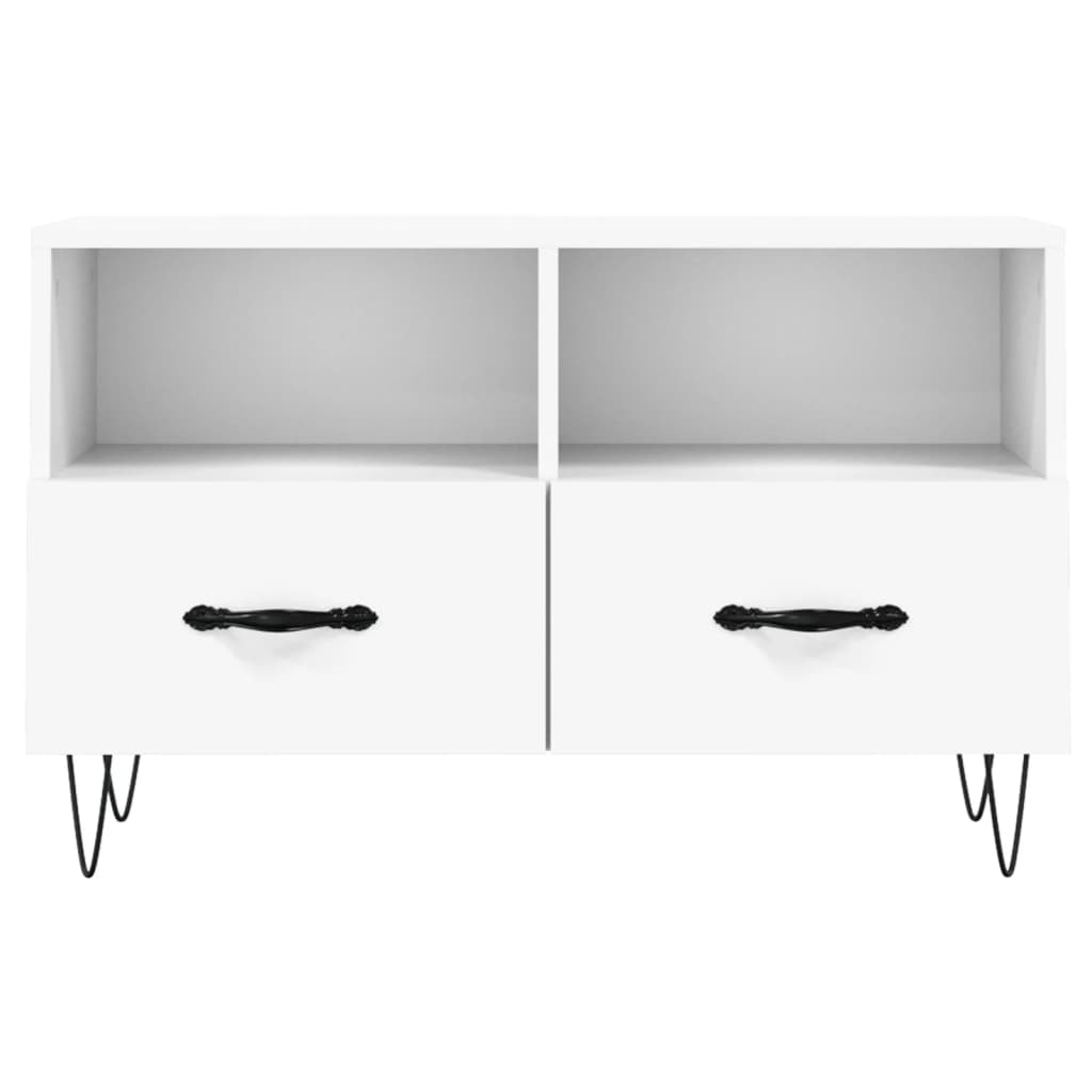 vidaXL Szafka pod TV, biała, 80x36x50 cm, materiał drewnopochodny