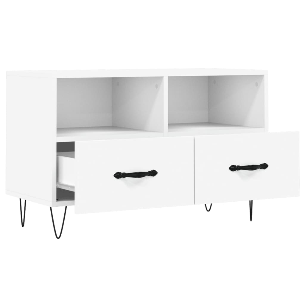 vidaXL Szafka pod TV, biała, 80x36x50 cm, materiał drewnopochodny