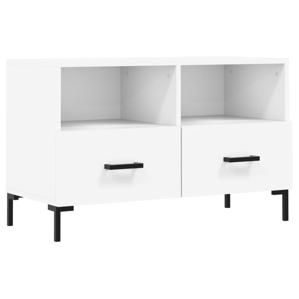 vidaXL Szafka pod TV, biała, 80x36x50 cm, materiał drewnopochodny