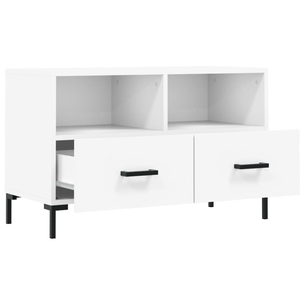 vidaXL Szafka pod TV, biała, 80x36x50 cm, materiał drewnopochodny