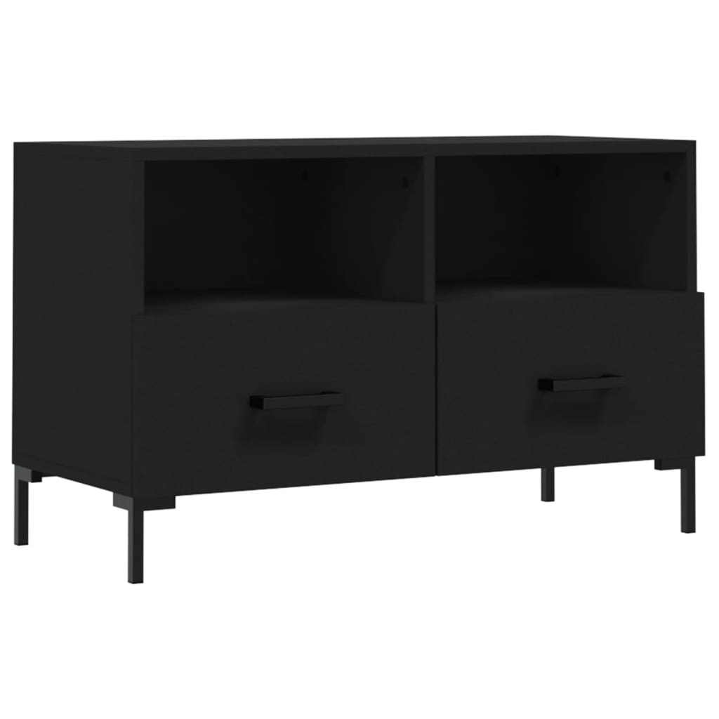 vidaXL Szafka pod TV, czarna, 80x36x50 cm, materiał drewnopochodny
