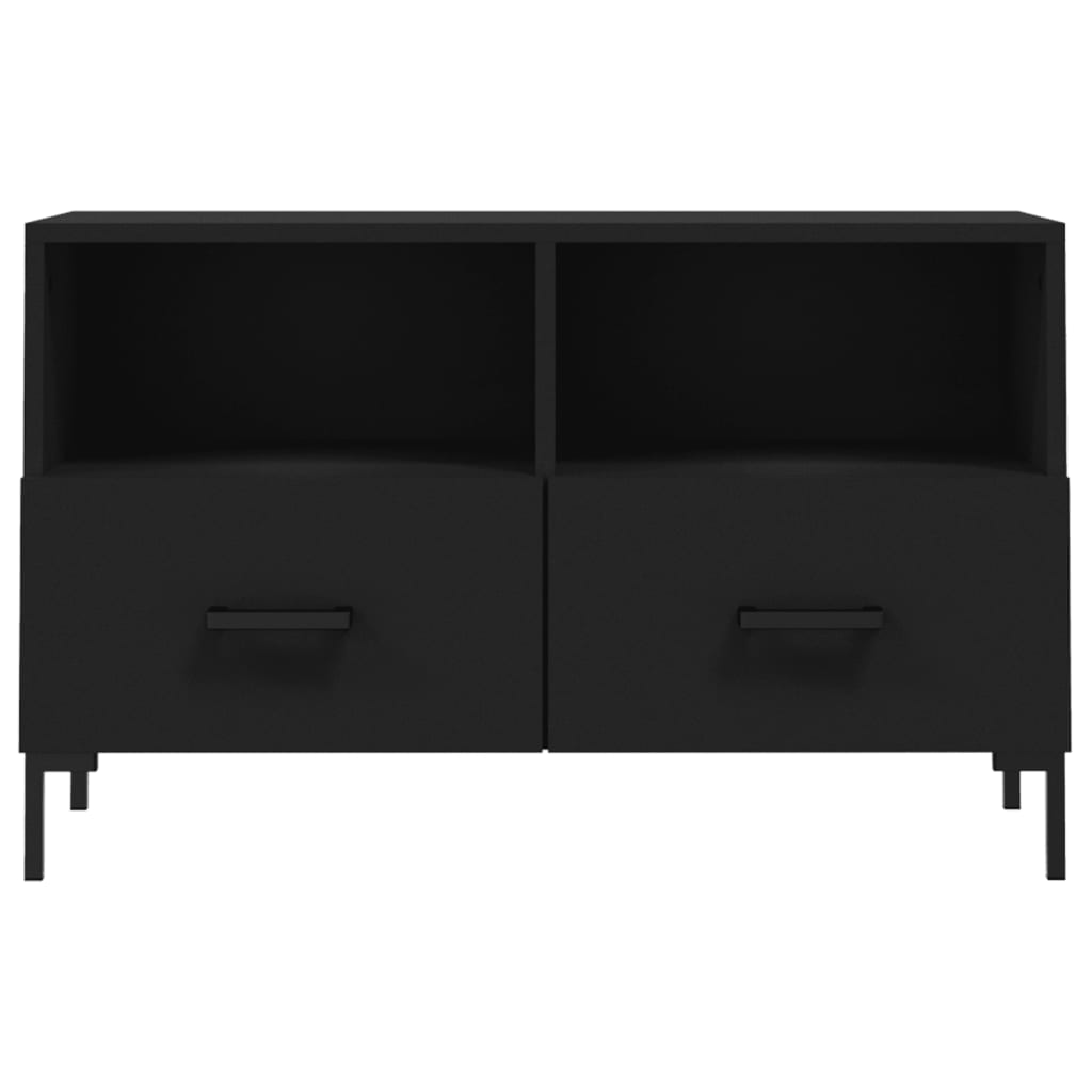 vidaXL Szafka pod TV, czarna, 80x36x50 cm, materiał drewnopochodny