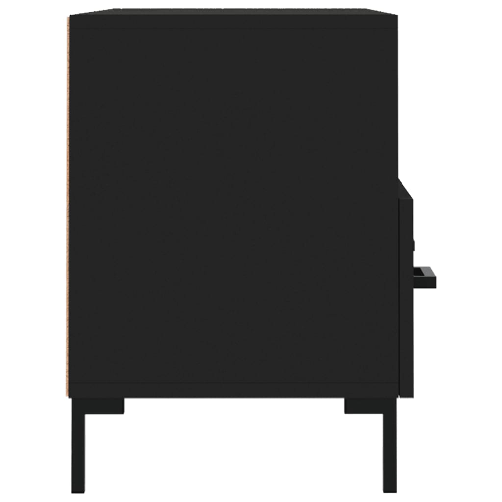 vidaXL Szafka pod TV, czarna, 80x36x50 cm, materiał drewnopochodny
