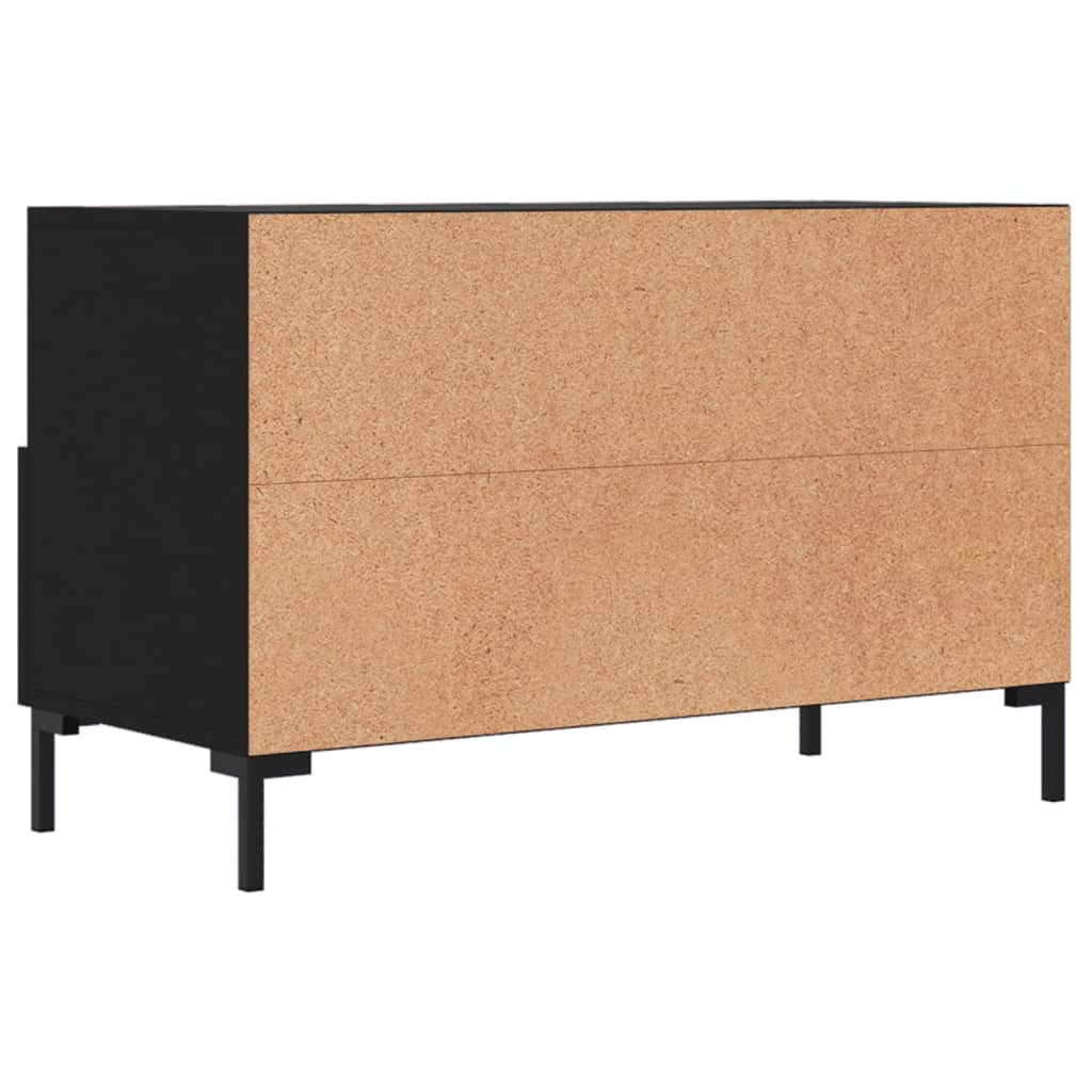 vidaXL Szafka pod TV, czarna, 80x36x50 cm, materiał drewnopochodny