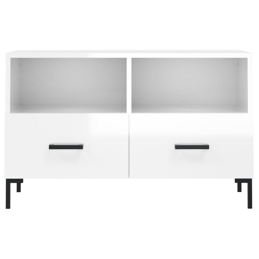 vidaXL Szafka pod TV, biała, wysoki połysk, 80x36x50 cm
