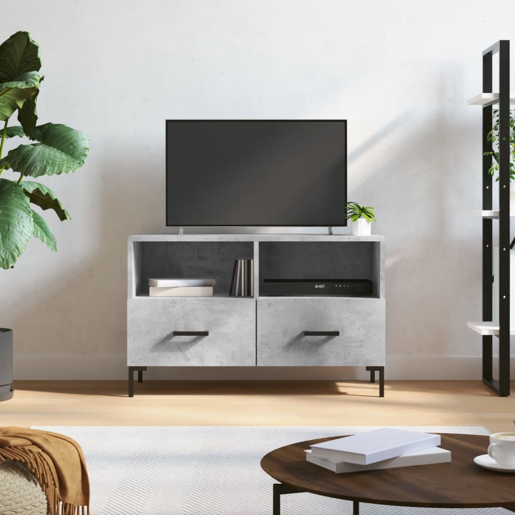 vidaXL Szafka pod TV, szarość betonu, 80x36x50 cm