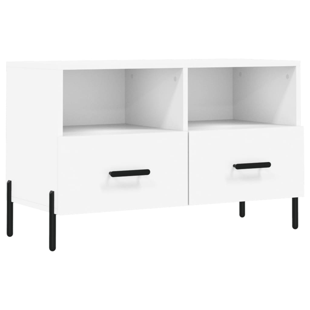 vidaXL Szafka pod TV, biała, 80x36x50 cm, materiał drewnopochodny