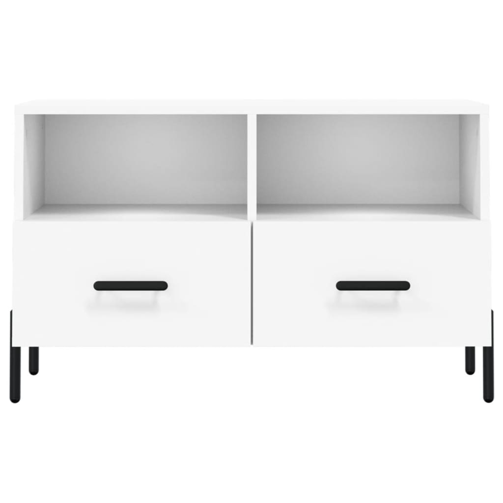 vidaXL Szafka pod TV, biała, 80x36x50 cm, materiał drewnopochodny