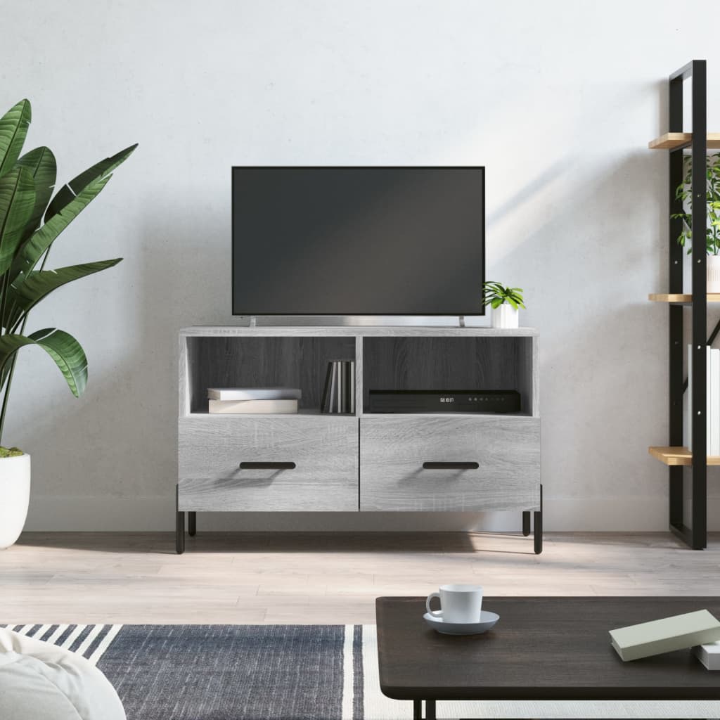 vidaXL Szafka pod telewizor, szary dąb sonoma, 80x36x50 cm