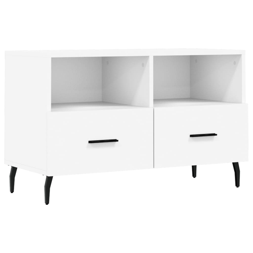 vidaXL Szafka pod TV, biała, 80x36x50 cm, materiał drewnopochodny