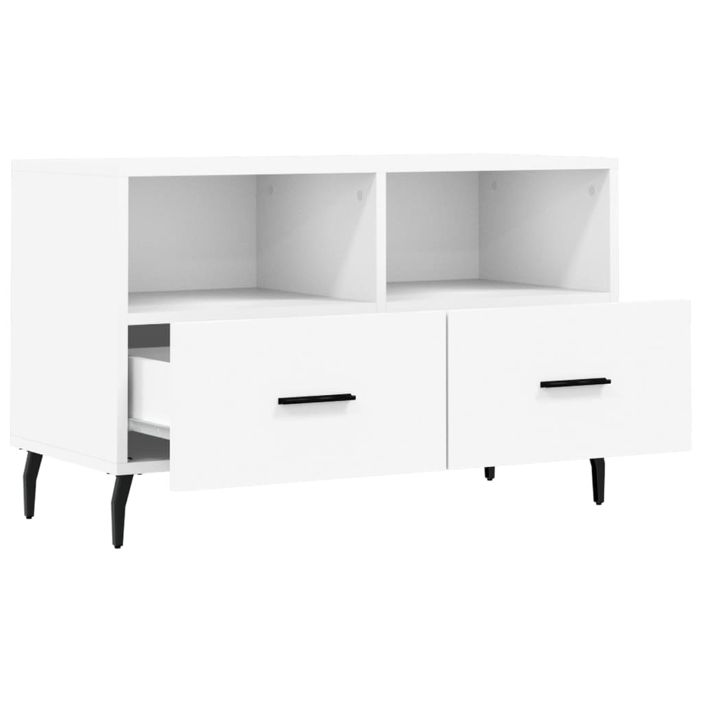 vidaXL Szafka pod TV, biała, 80x36x50 cm, materiał drewnopochodny