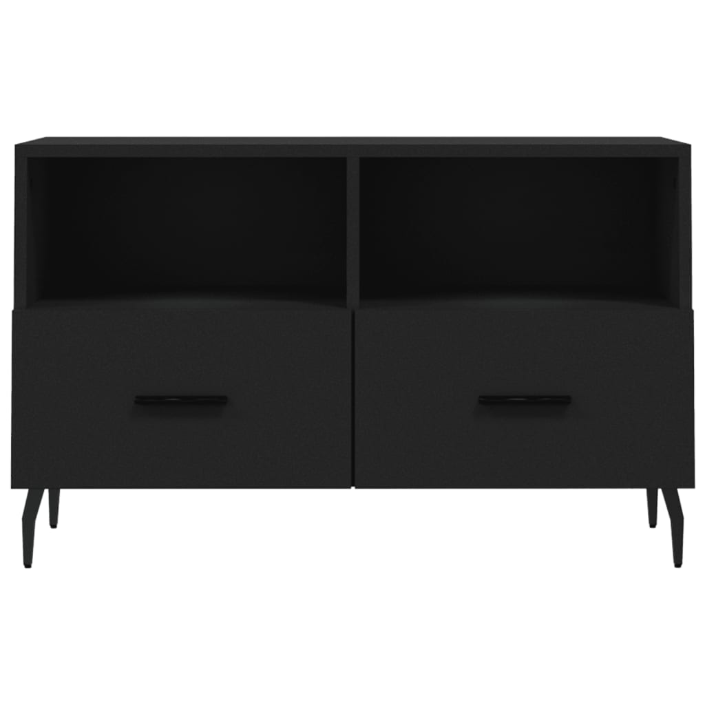 vidaXL Szafka pod TV, czarna, 80x36x50 cm, materiał drewnopochodny