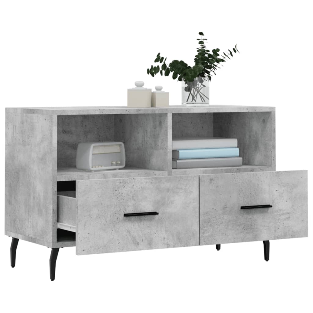 vidaXL Szafka pod TV, szarość betonu, 80x36x50 cm