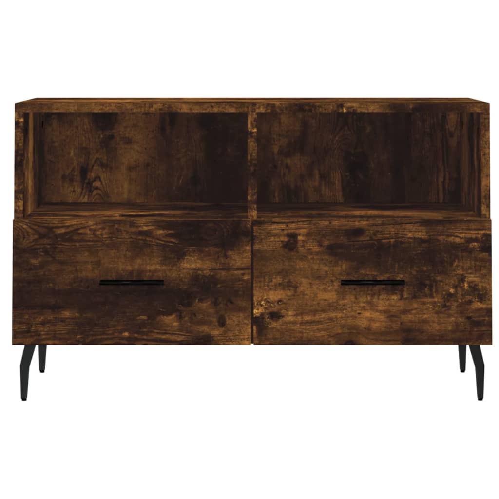 vidaXL Szafka pod telewizor, przydymiony dąb, 80x36x50 cm