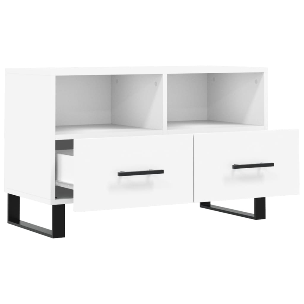 vidaXL Szafka pod TV, biała, 80x36x50 cm, materiał drewnopochodny