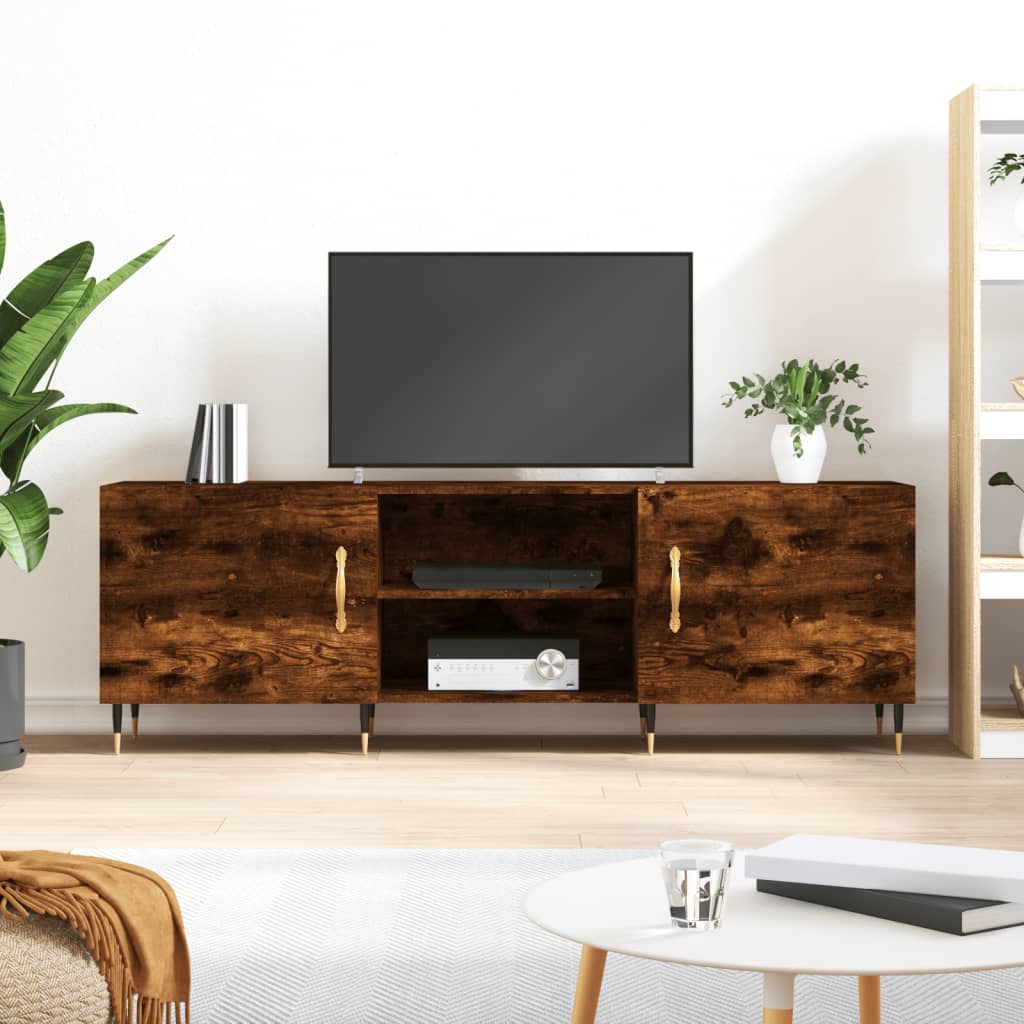 vidaXL Szafka pod telewizor, przydymiony dąb, 150x30x50 cm
