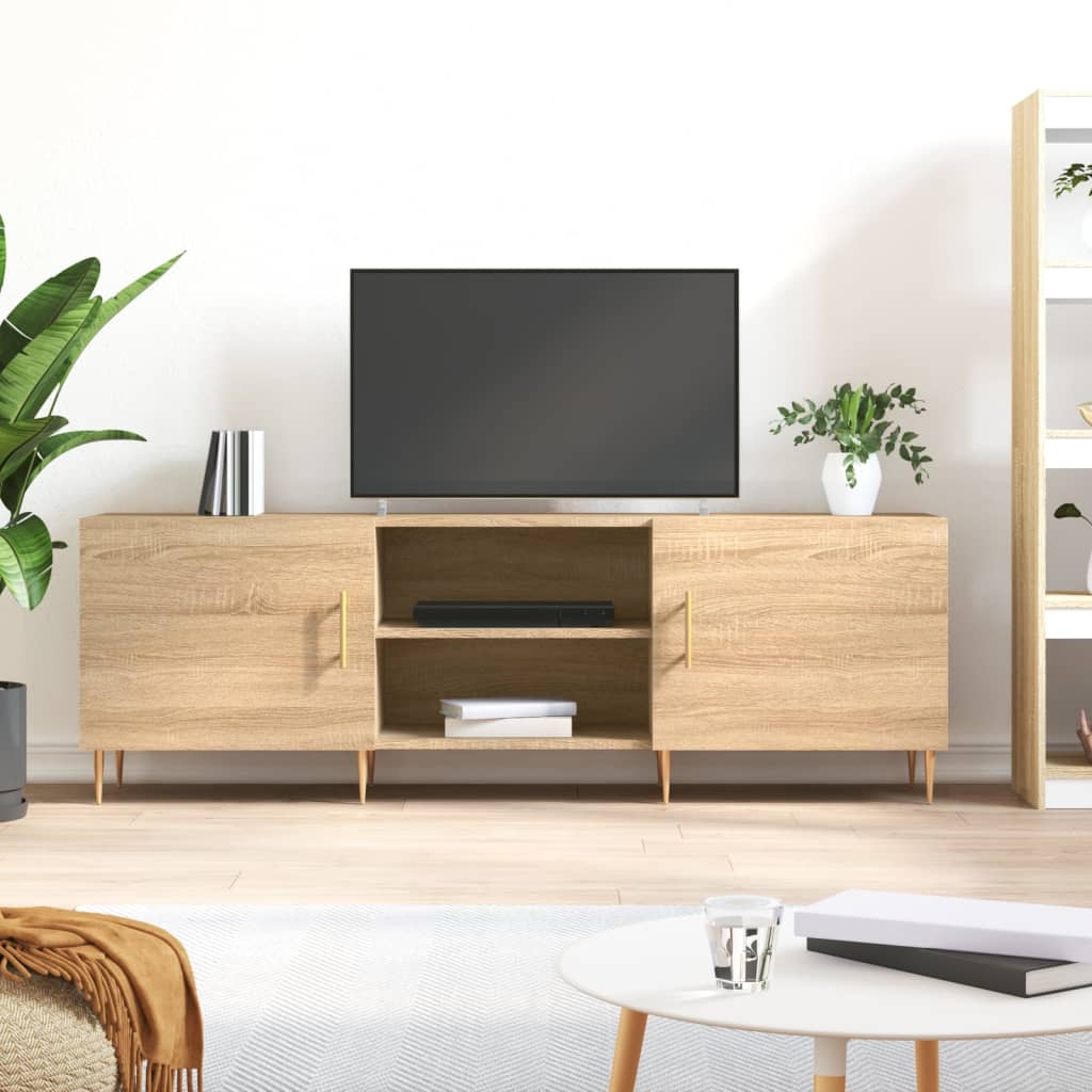 vidaXL Szafka TV, dąb sonoma, 150x30x50 cm, materiał drewnopochodny