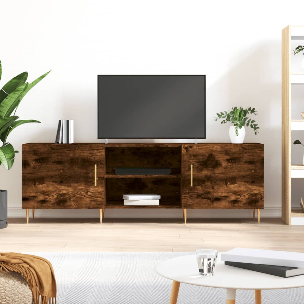 vidaXL Szafka pod telewizor, przydymiony dąb, 150x30x50 cm