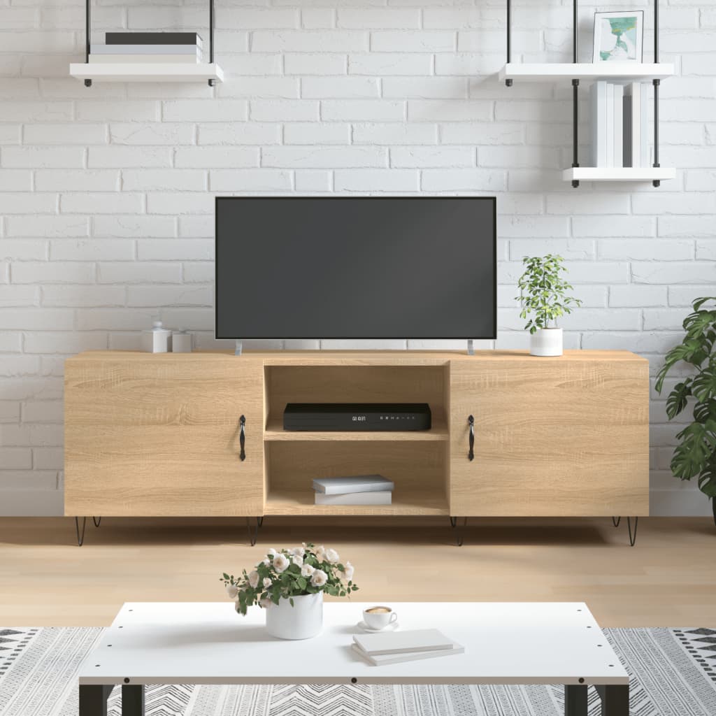 vidaXL Szafka TV, dąb sonoma, 150x30x50 cm, materiał drewnopochodny