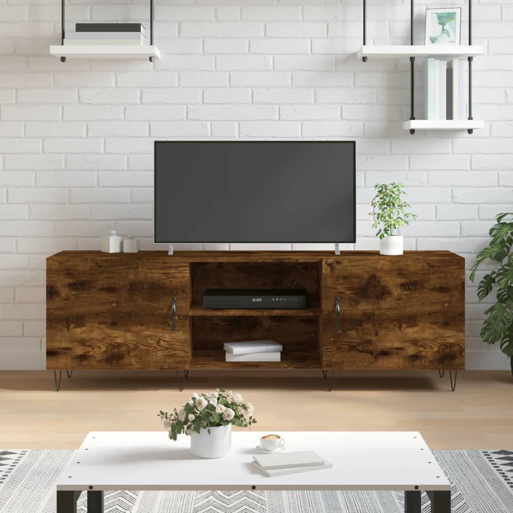vidaXL Szafka pod telewizor, przydymiony dąb, 150x30x50 cm