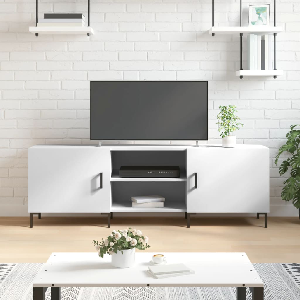 vidaXL Szafka pod TV, biała, 150x30x50 cm, materiał drewnopochodny
