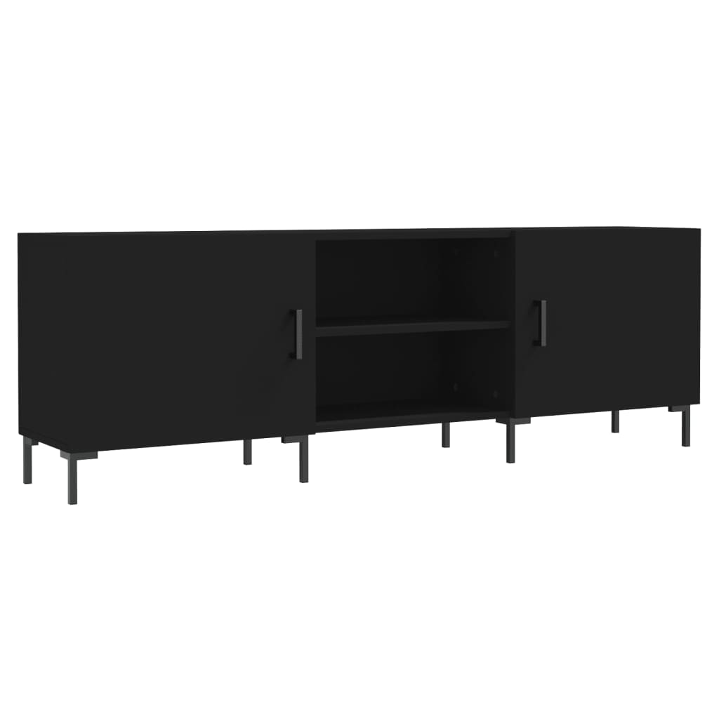 vidaXL Szafka pod TV, czarna, 150x30x50 cm, materiał drewnopochodny